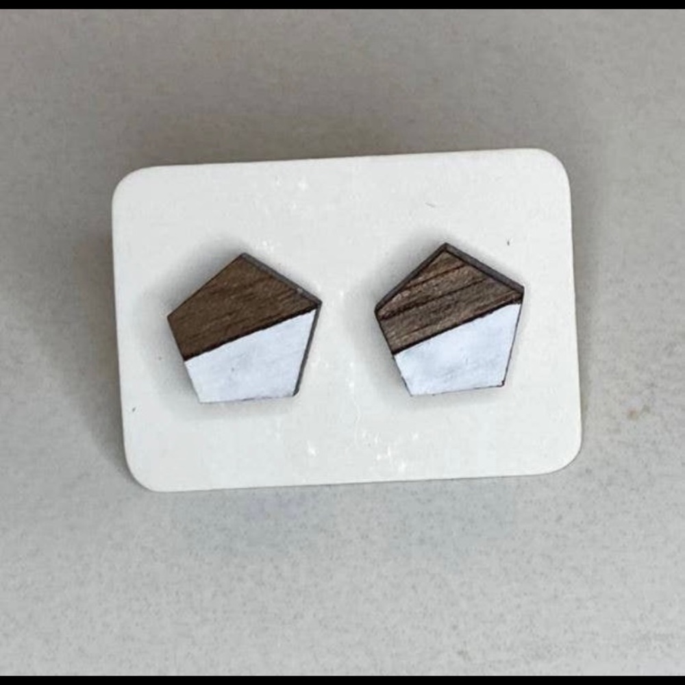 Octagon Studs (White)